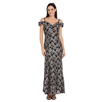 Women's R&M Richards Two-Tone Off-the-Shoulder Lace Dress