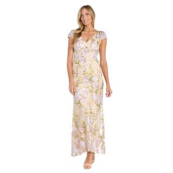 Women's R&M Richards Long Threadwork Embroidered Dress