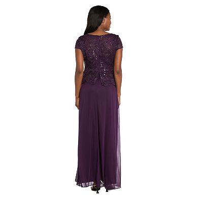Women's R&M Richards Scallop Lace Wrap Dress