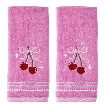 SKL Home Cherry Hearts 2 pc Hand Towel Set