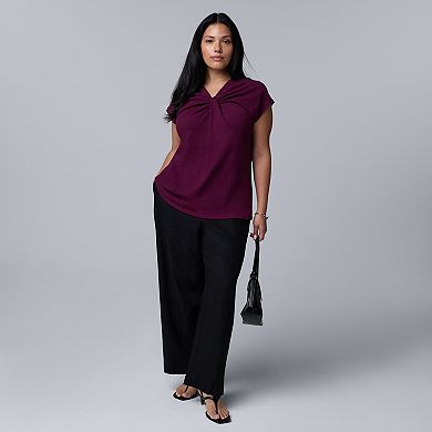 Plus Size Simply Vera Vera Wang Twisted Detail Top