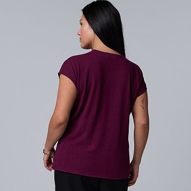 Plus Size Simply Vera Vera Wang Twisted Detail Top