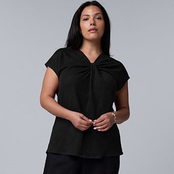 Plus Size Simply Vera Vera Wang Twisted Detail Top