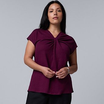 Plus Size Simply Vera Vera Wang Twisted Detail Top