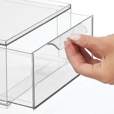 Stackable Pull-Out Sliding Storage Drawer - Set of 2 - Clear