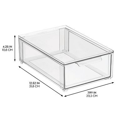 Stackable Pull-Out Sliding Storage Drawer - Set of 2 - Clear