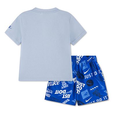 Toddler Boys Nike Printed "Just Do It." Mesh Shorts & Short Sleeve T-Shirt 2-Piece Set