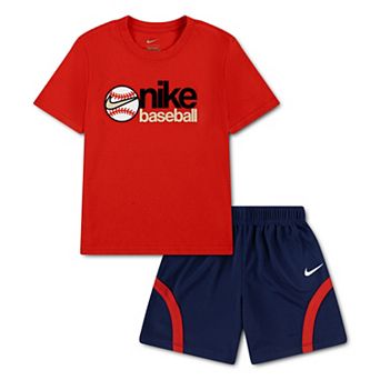 Boys 4-7 Nike "Baseball" Graphic Short Sleeve T-Shirt & Mesh Shorts 2 pc Set