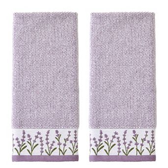 SKL Home 2 pc Lavender Border Hand Towel Set