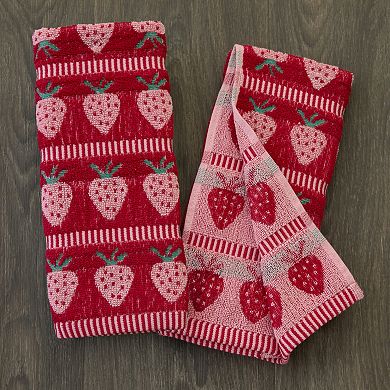 SKL Home 2-Piece Strawberry Jacquard Towel