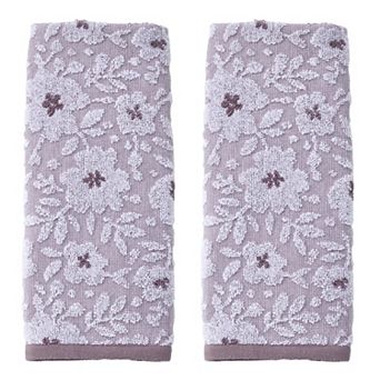 SKL Home Floral Jacquard 2 pc Hand Towel Set