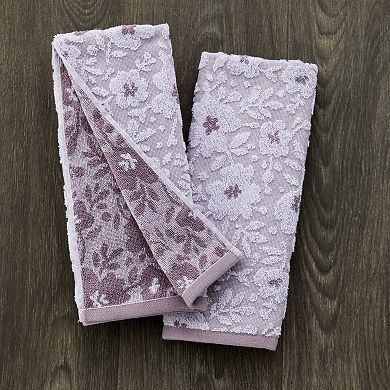 SKL Home Floral Jacquard 2-Piece Hand Towel Set