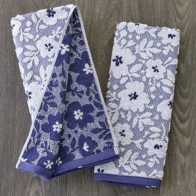 SKL Home Floral Jacquard 2-Piece Hand Towel Set