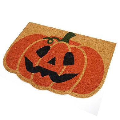 Celebrate Together™ Halloween Jack-O'-Lantern Shaped Coir Doormat