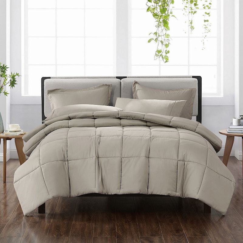 Cannon Heritage Solid Comforter Set with Shams, Greige