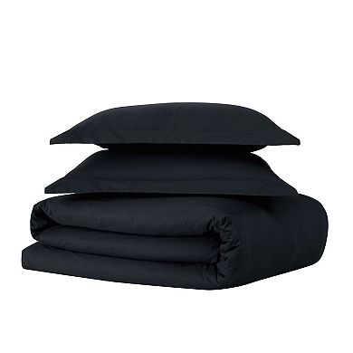 Cannon Solid Percale Duvet Cover Set with Shams