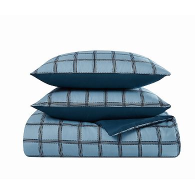 Cannon Luka Grid Duvet Cover Set with Shams