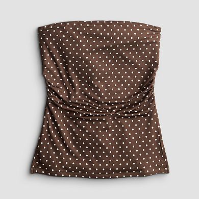 Juniors' madden girl Side Ruched Split Hem Tube Top