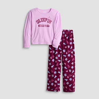 Girls 4-16 Cuddl Duds® Adaptive Long Sleeve Pajama Top & Pajama Bottoms Set