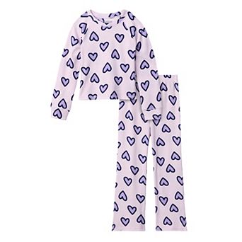 Girls 6-16 Cuddl Duds® Waffle 2 pc Long Sleeve Pajama Top & Pajama Flare Pants Set
