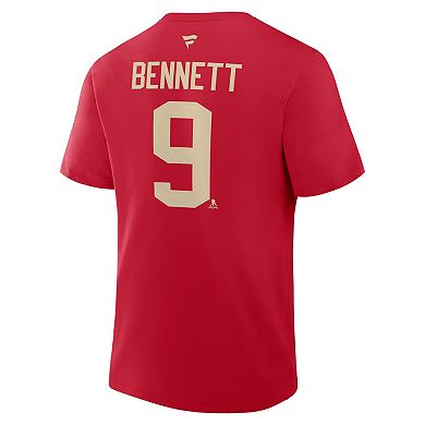 Men's Fanatics Sam Bennett Red Florida Panthers 2026 NHL Winter Classic Authentic Stack Name & Number T-Shirt