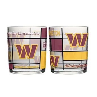 Logo Brands Washington Commanders 12oz. Quilted Stained Two-Pack Rocks Glass Set