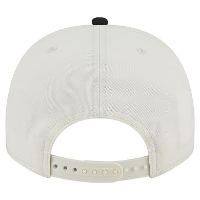 Men's New Era Cream/Black Pittsburgh Steelers Chainstitch A-Frame 9FIFTY Adjustable Hat