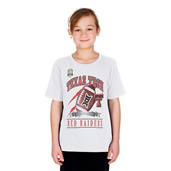 Youth New Era White Texas Tech Red Raiders 2025 Big 12 Football Champions Locker Room T-Shirt
