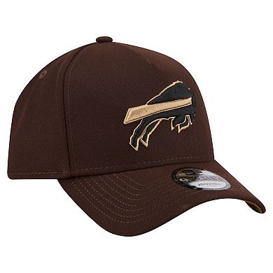 Men's New Era Dark Brown Buffalo Bills Burnt Wood A-Frame 9FORTY Adjustable Hat