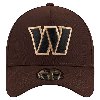 Men's New Era Dark Brown Washington Commanders Burnt Wood A-Frame 9FORTY Adjustable Hat