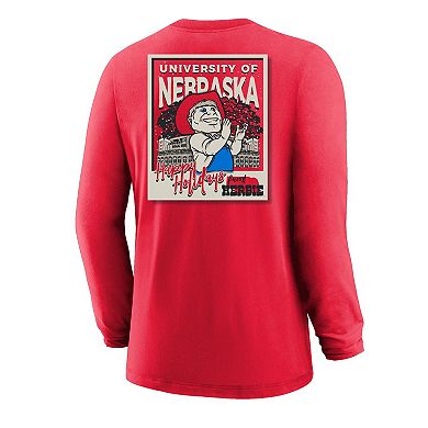 Youth Red Nebraska Huskers Snowy Polaroid Long Sleeve T-Shirt