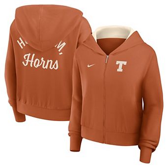 Women's Nike Texas Orange Texas Longhorns Mantra Cropped Full-Zip Hoodie