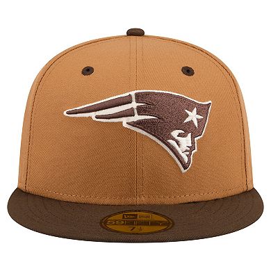 Men's New Era Light Brown/Dark Brown New England Patriots Two-Tone Walnut 59FIFTY Fitted Hat