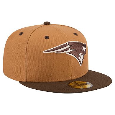 Men's New Era Light Brown/Dark Brown New England Patriots Two-Tone Walnut 59FIFTY Fitted Hat