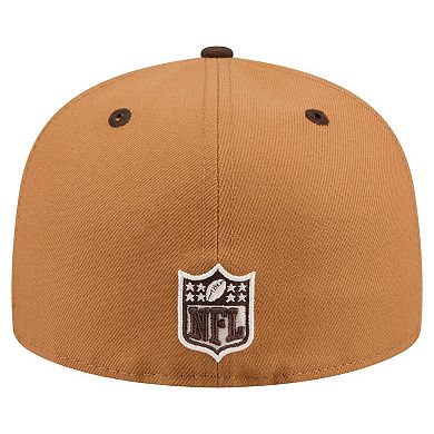 Men's New Era Light Brown/Dark Brown New England Patriots Two-Tone Walnut 59FIFTY Fitted Hat