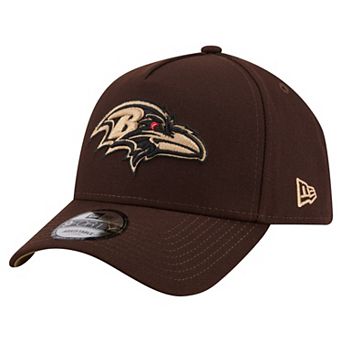 Men's New Era Dark Brown Baltimore Ravens Burnt Wood A-Frame 9FORTY Adjustable Hat