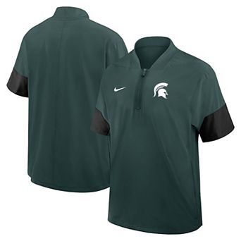 Men's Nike Green Michigan State Spartans 2025 Sideline Short Sleeve Quarter-Zip Dri-FIT Coach Jacket