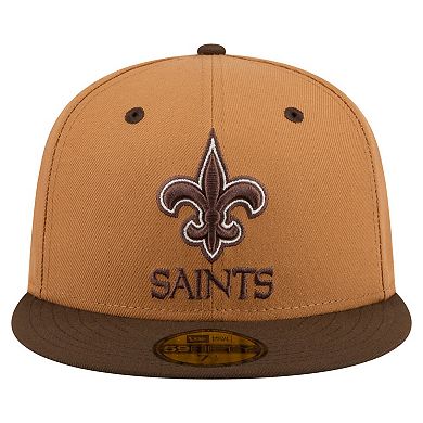 Men's New Era Light Brown/Dark Brown New Orleans Saints Two-Tone Walnut 59FIFTY Fitted Hat