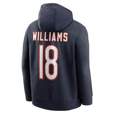 Men's Nike Caleb Williams Navy Chicago Bears Name & Number Fleece Hoodie