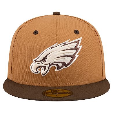 Men's New Era Light Brown/Dark Brown Philadelphia Eagles Two-Tone Walnut 59FIFTY Fitted Hat