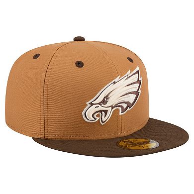 Men's New Era Light Brown/Dark Brown Philadelphia Eagles Two-Tone Walnut 59FIFTY Fitted Hat