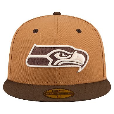 Men's New Era Light Brown/Dark Brown Seattle Seahawks Two-Tone Walnut 59FIFTY Fitted Hat