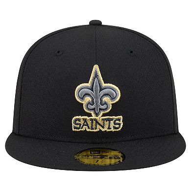 Men's New Era Black New Orleans Saints Color Pop 59FIFTY Fitted Hat