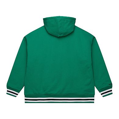 Men's Mitchell & Ness Green Boston Celtics Throw It Back Quilted Fleece Quarter-Zip Hoodie