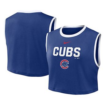Women's Nike Royal Chicago Cubs Primetime Loose Dri-FIT Cropped Tank Top
