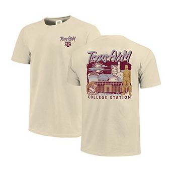 Men's Image One Natural Texas A&M Aggies Comfort Colors Hand-Drawn Campus Stack T-Shirt