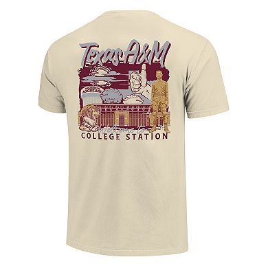 Men's Image One Natural Texas A&M Aggies Comfort Colors Hand-Drawn Campus Stack T-Shirt