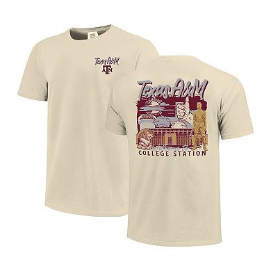 Men's Image One Natural Texas A&M Aggies Comfort Colors Hand-Drawn Campus Stack T-Shirt