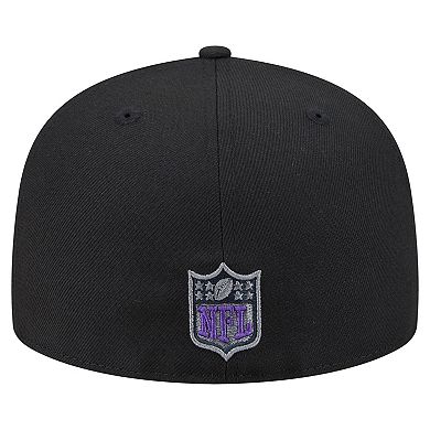 Men's New Era Black Minnesota Vikings Color Pop 59FIFTY Fitted Hat