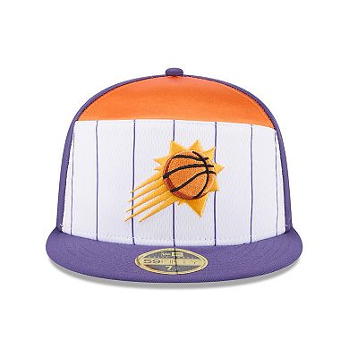 Men's New Era White/Purple Phoenix Suns 2025 NBA Tip Off Split Panel 59FIFTY Fitted Hat